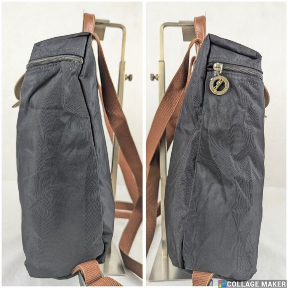 Longchamp Le Pliage Tote Bag Black Nylon Foldable Backpack - Picture 7 of 16